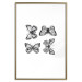 Poster Four Butterflies - simple black and white composition with scaled-winged insects 116943 additionalThumb 16