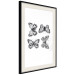 Poster Four Butterflies - simple black and white composition with scaled-winged insects 116943 additionalThumb 3