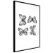 Poster Four Butterflies - simple black and white composition with scaled-winged insects 116943 additionalThumb 12