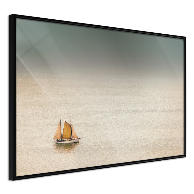 Poster Sailboat - brown sails against a beige-green seascape 117343 additionalImage 10