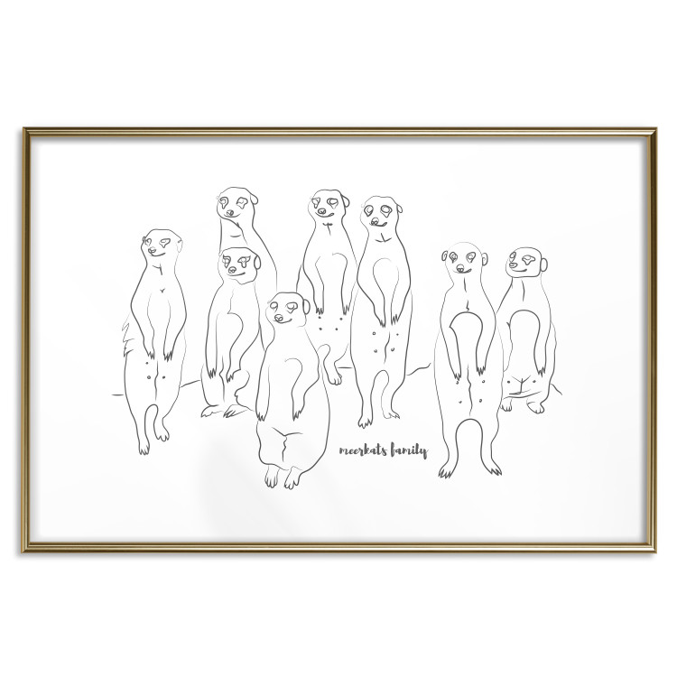 Wall Poster Meerkat Family - black and white composition with English text 117543 additionalImage 16