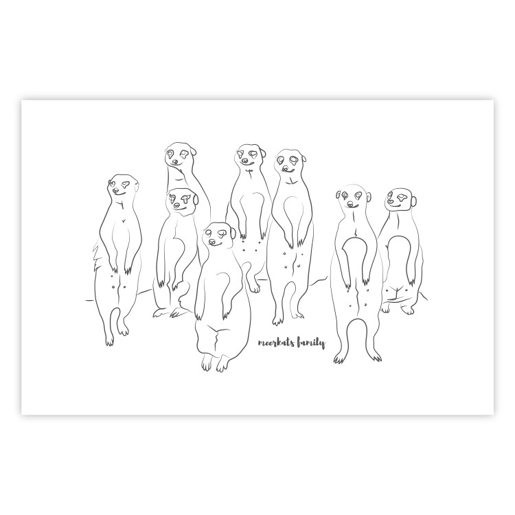 Wall Poster Meerkat Family - black and white composition with English text 117543 additionalImage 19
