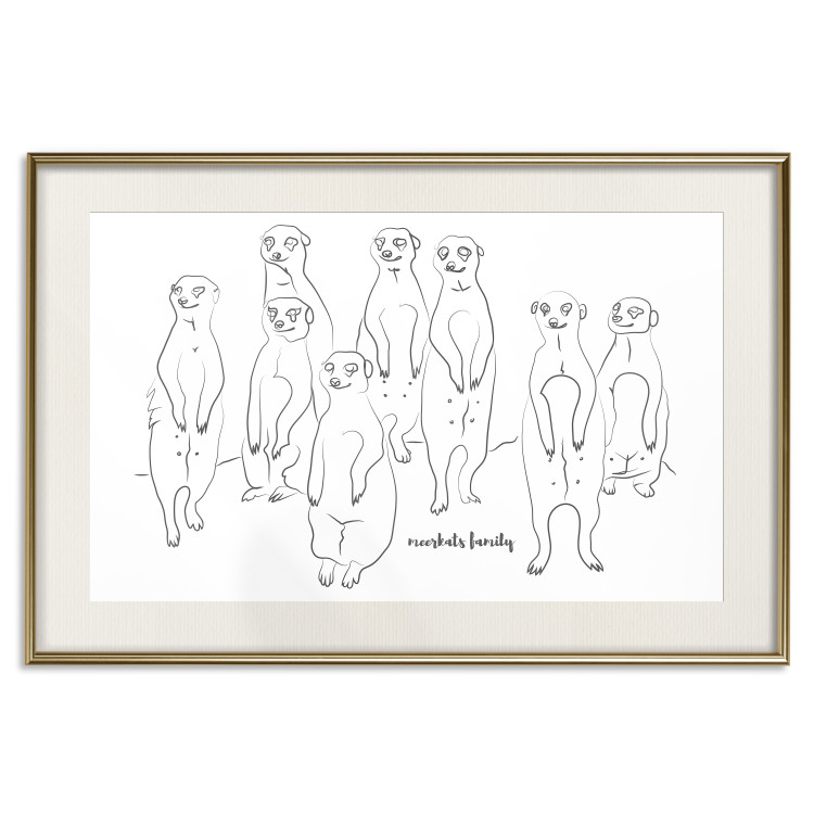 Wall Poster Meerkat Family - black and white composition with English text 117543 additionalImage 19