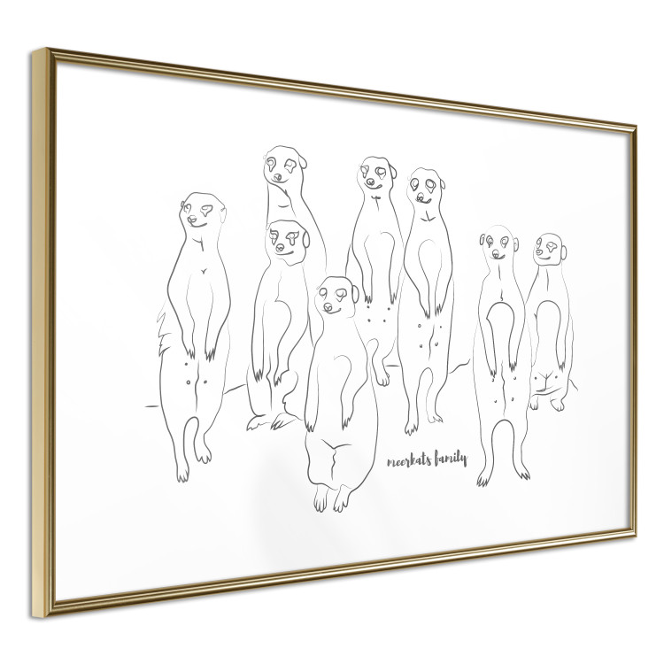Wall Poster Meerkat Family - black and white composition with English text 117543 additionalImage 8