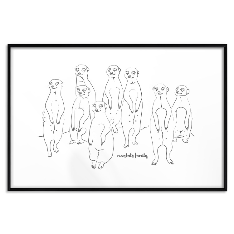 Wall Poster Meerkat Family - black and white composition with English text 117543 additionalImage 17