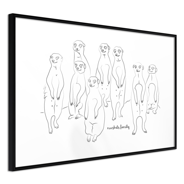 Wall Poster Meerkat Family - black and white composition with English text 117543 additionalImage 11