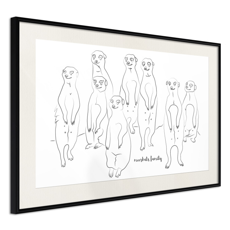 Wall Poster Meerkat Family - black and white composition with English text 117543 additionalImage 3
