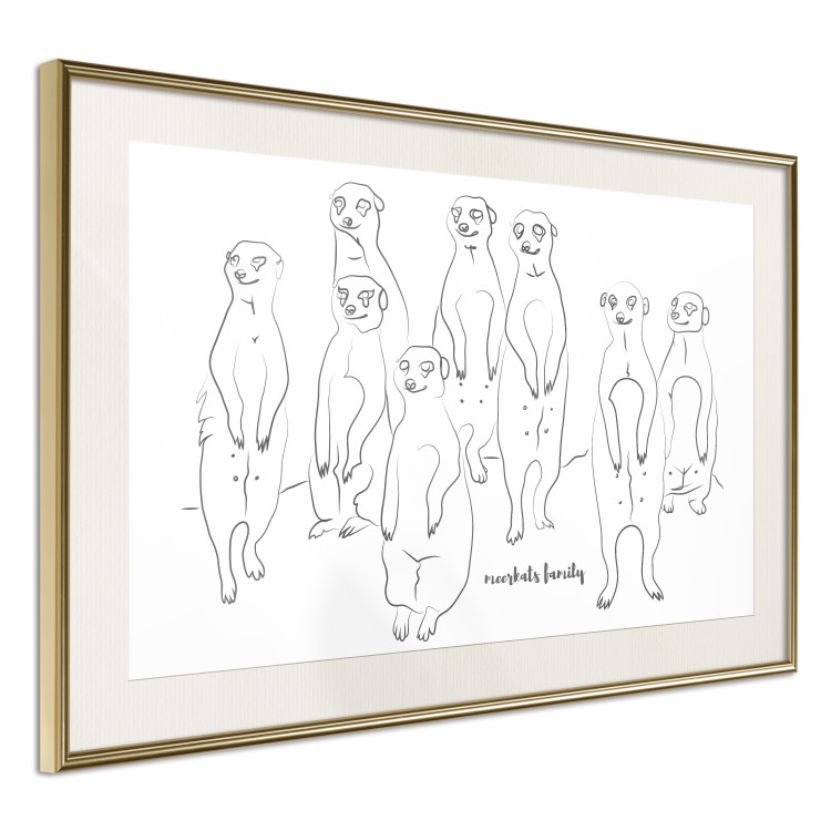 Wall Poster Meerkat Family - black and white composition with English text 117543 additionalImage 2