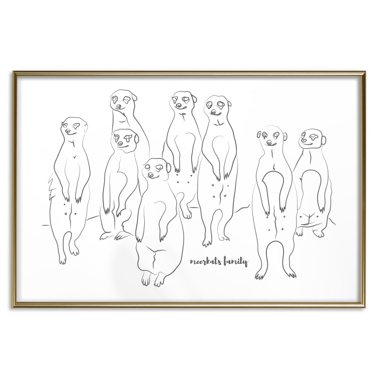 Wall Poster Meerkat Family - black and white composition with English text 117543 additionalImage 16