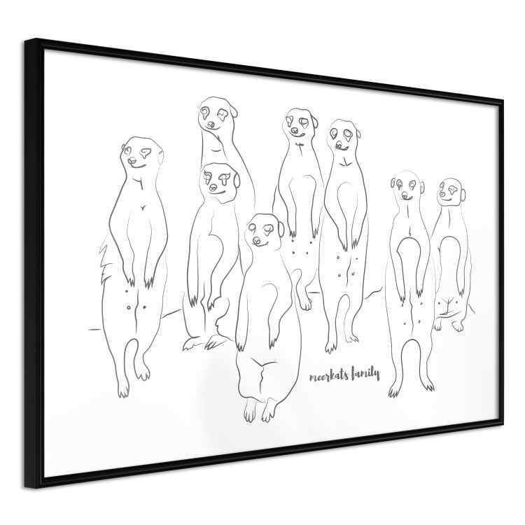 Wall Poster Meerkat Family - black and white composition with English text 117543 additionalImage 12
