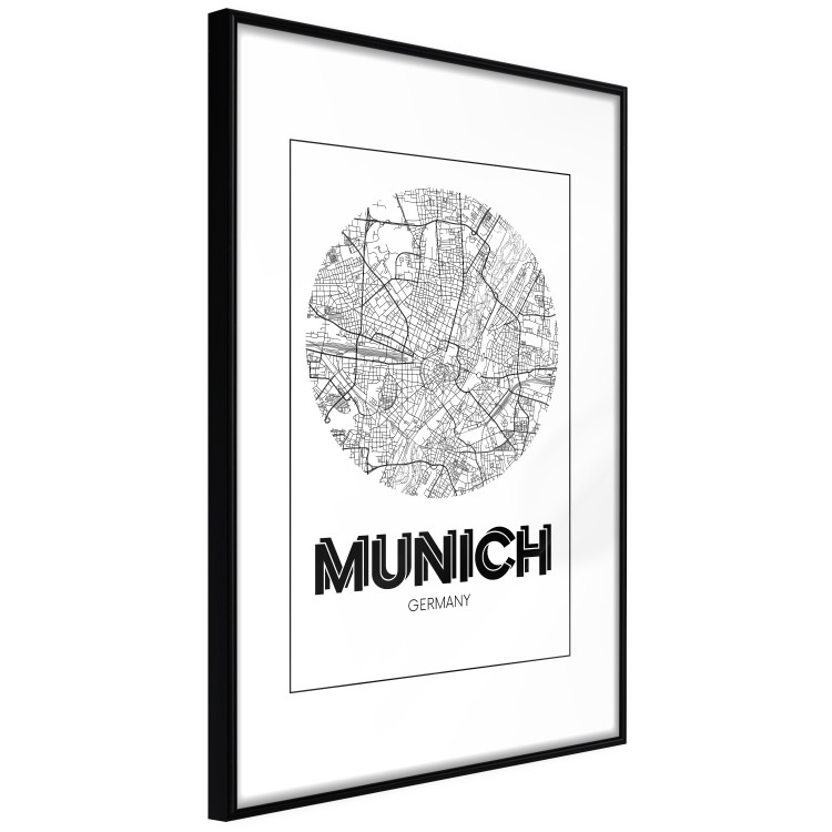 Wall Poster Retro Munich - black and white map of the city with English texts 118443 additionalImage 13