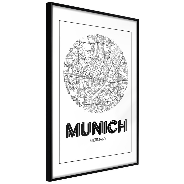 Wall Poster Retro Munich - black and white map of the city with English texts 118443 additionalImage 10