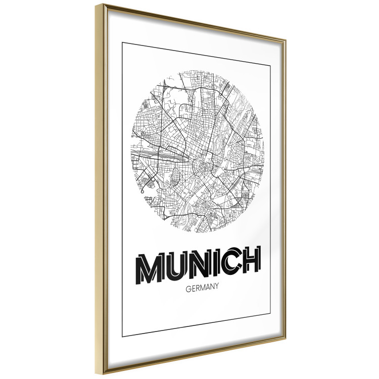 Wall Poster Retro Munich - black and white map of the city with English texts 118443 additionalImage 12