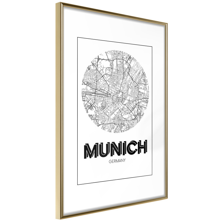 Wall Poster Retro Munich - black and white map of the city with English texts 118443 additionalImage 8