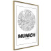 Wall Poster Retro Munich - black and white map of the city with English texts 118443 additionalThumb 14