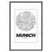 Wall Poster Retro Munich - black and white map of the city with English texts 118443 additionalThumb 15