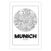 Wall Poster Retro Munich - black and white map of the city with English texts 118443