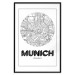 Wall Poster Retro Munich - black and white map of the city with English texts 118443 additionalThumb 20