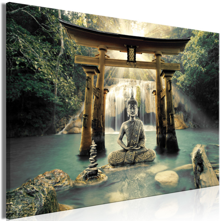 Canvas Print Buddha Smile (1 Part) Wide 121943 additionalImage 2
