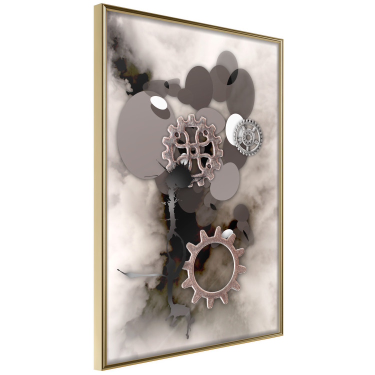 Poster Seahorse - abstract metal elements against a backdrop of light clouds 122743 additionalImage 14