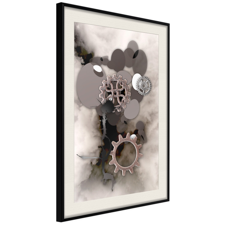 Poster Seahorse - abstract metal elements against a backdrop of light clouds 122743 additionalImage 3