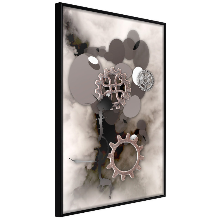 Poster Seahorse - abstract metal elements against a backdrop of light clouds 122743 additionalImage 12