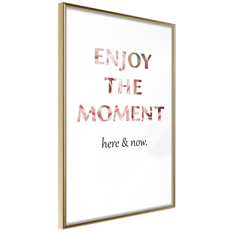 Wall Poster Enjoy the Moment - English text with a pink motif on a white background 122943 additionalImage 12