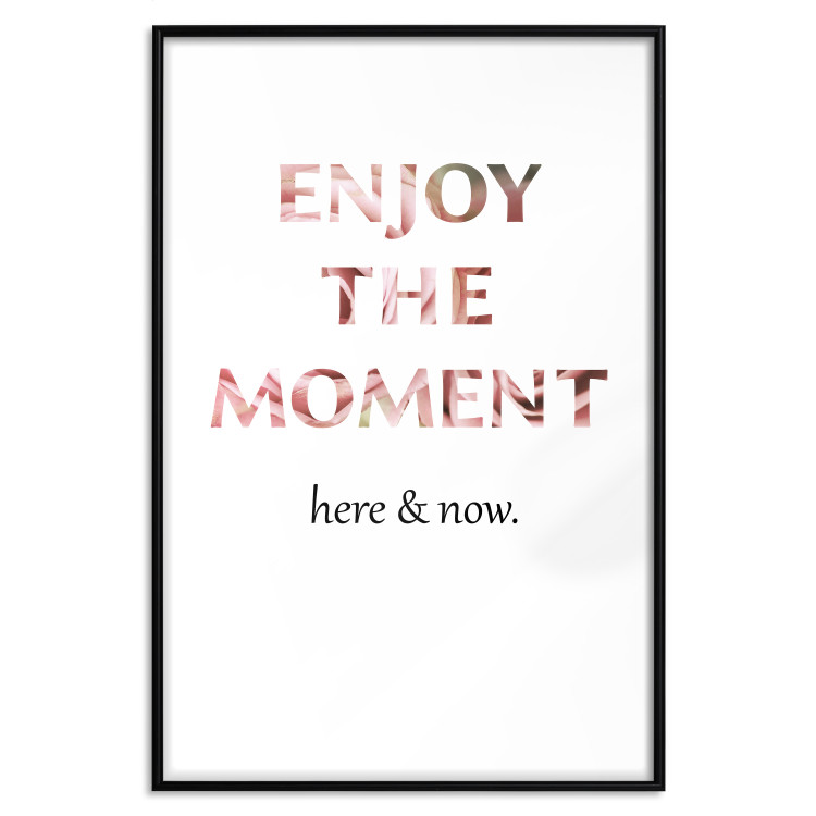 Wall Poster Enjoy the Moment - English text with a pink motif on a white background 122943 additionalImage 18