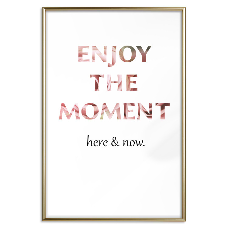 Wall Poster Enjoy the Moment - English text with a pink motif on a white background 122943 additionalImage 16