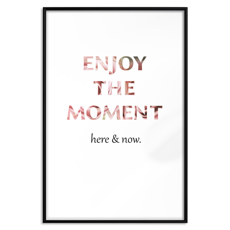 Wall Poster Enjoy the Moment - English text with a pink motif on a white background 122943 additionalImage 15