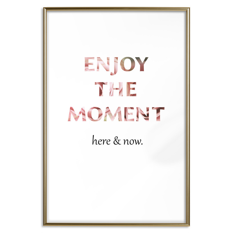 Wall Poster Enjoy the Moment - English text with a pink motif on a white background 122943 additionalImage 14