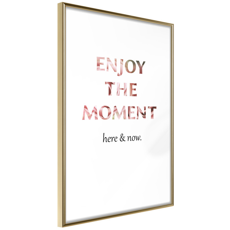Wall Poster Enjoy the Moment - English text with a pink motif on a white background 122943 additionalImage 6