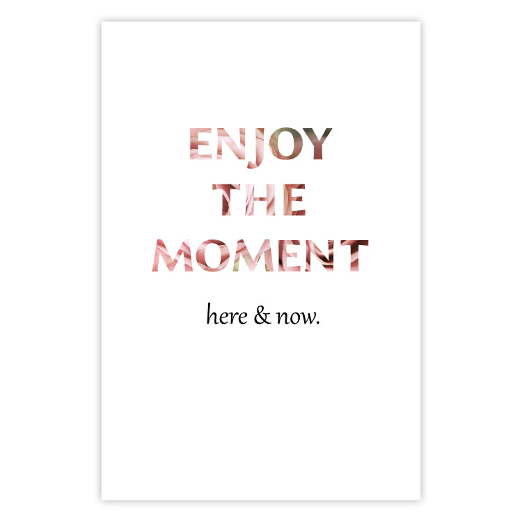 Wall Poster Enjoy the Moment - English text with a pink motif on a white background 122943 additionalImage 19