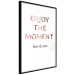 Wall Poster Enjoy the Moment - English text with a pink motif on a white background 122943 additionalThumb 10