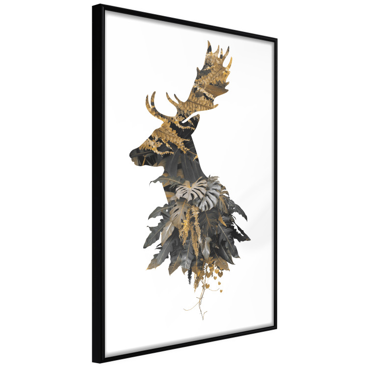 Poster Forest Deer - abstract animal portrait in a leaf and forest motif 123043 additionalImage 11