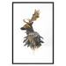 Poster Forest Deer - abstract animal portrait in a leaf and forest motif 123043 additionalThumb 15