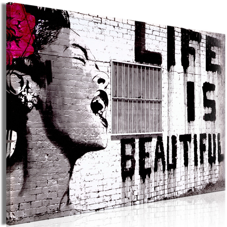 Large canvas print Banksy: Life is Beautiful [Large Format] 125543 additionalImage 3