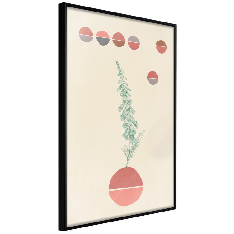 Wall Poster Bluebells - abstraction with green plant and warm-colored circles 129343 additionalImage 11