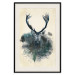 Wall Poster Forest Spirit - abstract dark deer with large antlers on a beige background 130343 additionalThumb 19