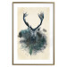 Wall Poster Forest Spirit - abstract dark deer with large antlers on a beige background 130343 additionalThumb 16