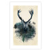 Wall Poster Forest Spirit - abstract dark deer with large antlers on a beige background 130343 additionalThumb 19