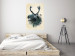 Wall Poster Forest Spirit - abstract dark deer with large antlers on a beige background 130343 additionalThumb 4