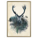 Wall Poster Forest Spirit - abstract dark deer with large antlers on a beige background 130343 additionalThumb 21