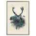Wall Poster Forest Spirit - abstract dark deer with large antlers on a beige background 130343 additionalThumb 20