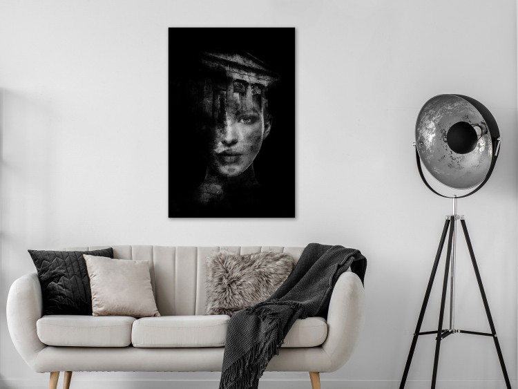 Canvas Art Print Feminine Architecture (1-piece) Vertical - gray portrait of a woman 131743 additionalImage 3