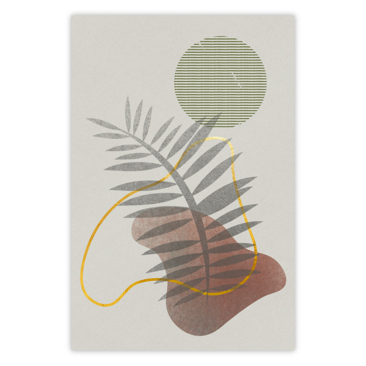 Poster Palm Shadow - plant among various figures in an abstract motif 131843