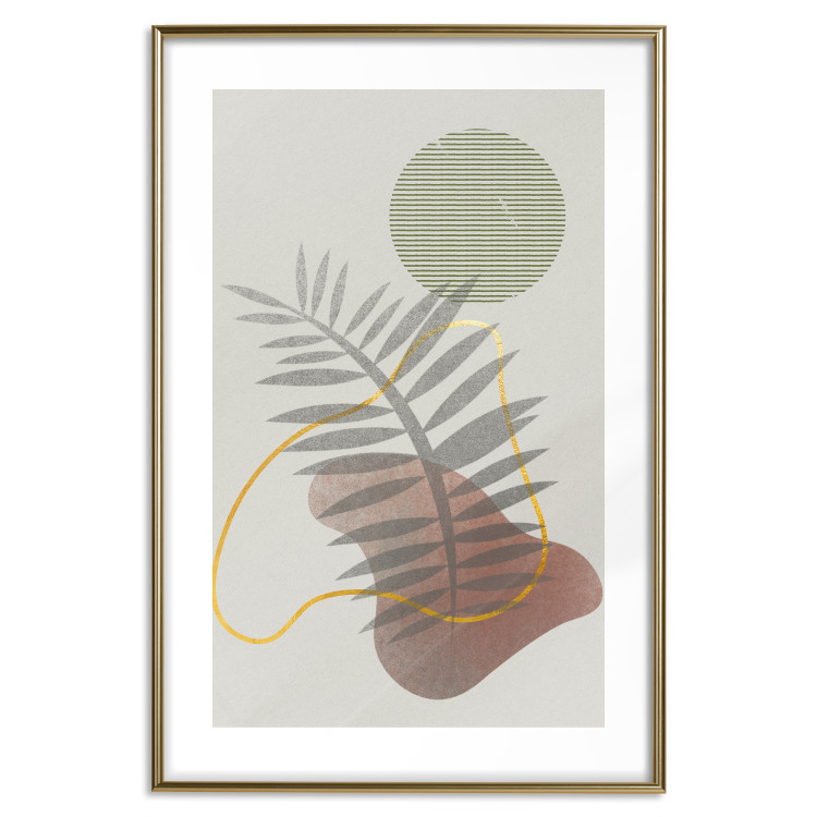 Poster Palm Shadow - plant among various figures in an abstract motif 131843 additionalImage 16