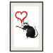 Wall Poster Love Rat - rat painting a red heart on a white plain wall 132443 additionalThumb 26