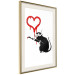 Wall Poster Love Rat - rat painting a red heart on a white plain wall 132443 additionalThumb 2