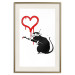 Wall Poster Love Rat - rat painting a red heart on a white plain wall 132443 additionalThumb 27